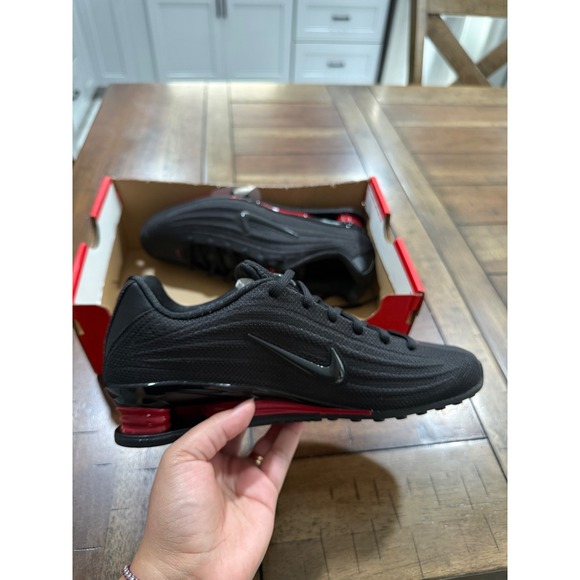 Nike Shoes - Nike Shox R4 Womens 6.5 Black University Red Running Shoes AR3565-004